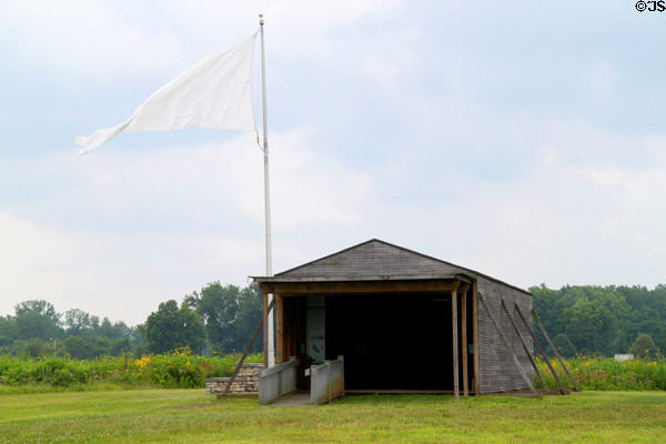 Hanger (1905) at Huffman Prairie Flying Field where Wright Brothers taught themselves to fly. Dayton, OH.