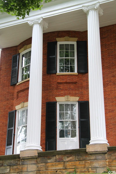 Bowed windows of The Georgian (1832) (105 E. Wheeling St.). Lancaster, OH.