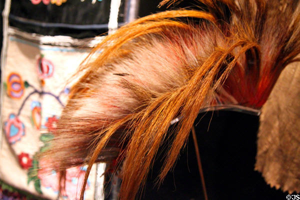 Roach headdress made of deer hair at Johnston Farm Museum. Piqua, OH.