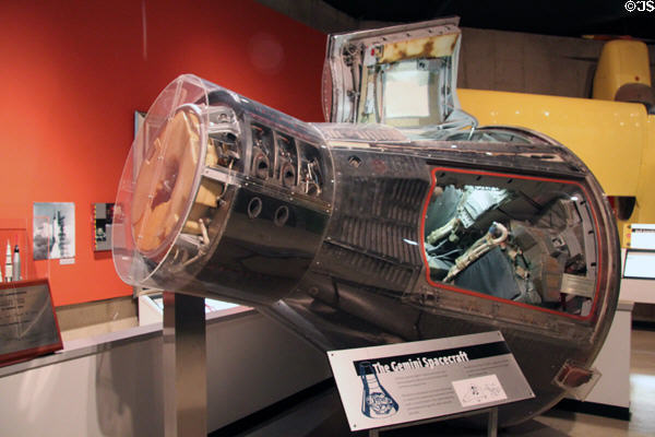 Gemini space capsule like one flown by Armstrong on March 16, 1966 at Neil Armstrong Museum. Wapakoneta, OH.