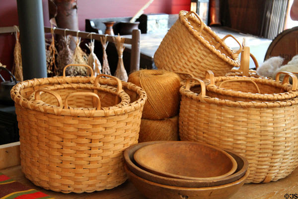 Baskets in N.K. Whitney Store at Historic Kirtland Village. Kirtland, OH.