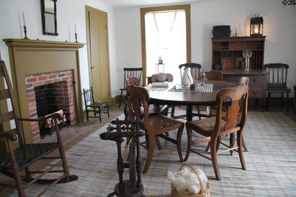 Parlor where early Mormon leaders met above N.K. Whitney Store at Historic Kirtland Village. Kirtland, OH.
