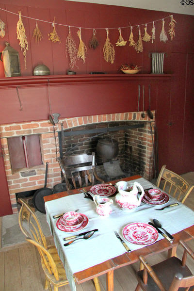 Kitchen table in N.K. Whitney Store at Historic Kirtland Village. Kirtland, OH.