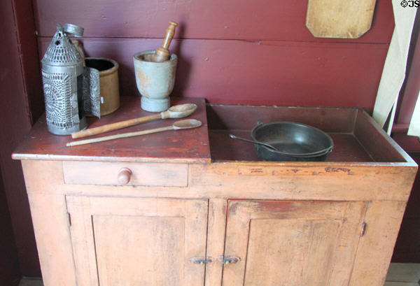 Dry sink in Kitchen of N.K. Whitney Store at Historic Kirtland Village. Kirtland, OH.