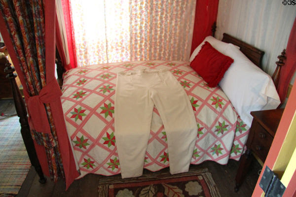 Bedroom with quilt in Whitney home at Historic Kirtland Village. Kirtland, OH.