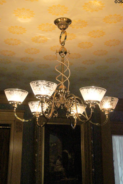 Lamp in central hall of James A. Garfield home. Mentor, OH.