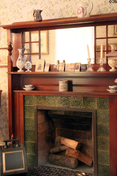 Fireplace in bedroom in James A. Garfield home. Mentor, OH.