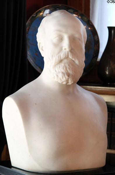 Marble bust of James A. Garfield at Garfield home. Mentor, OH.