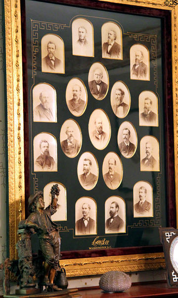 Photo montage of Garfield's colleagues in President Garfield's study. Mentor, OH.