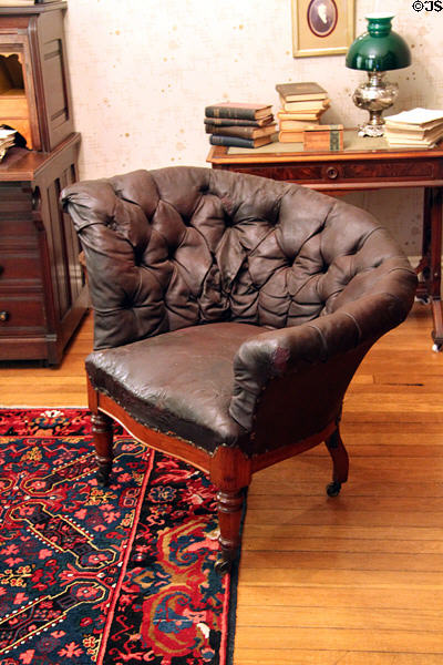 Leather chair in President Garfield's study at Garfield home. Mentor, OH.