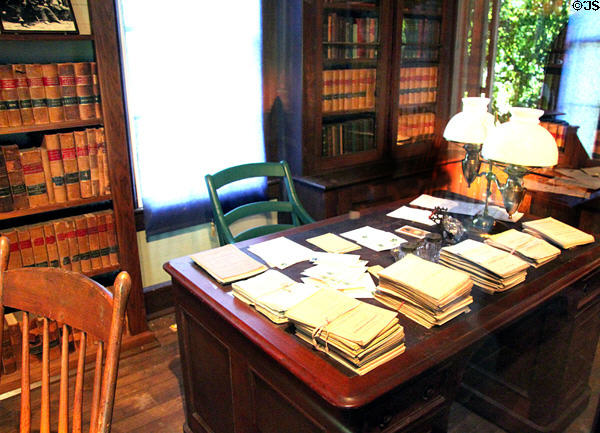 Desk & book cases in campaign office at Garfield NHS. Mentor, OH.