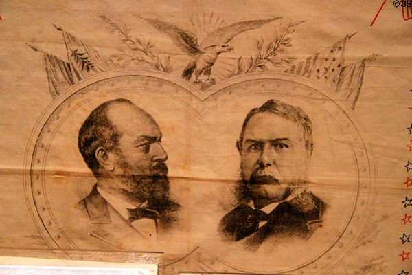Garfield & Arthur presidential campaign cloth (1880) at Garfield NHS. Mentor, OH.