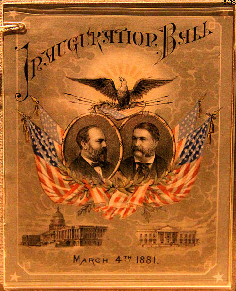 Garfield & Arthur Inauguration Ball program (March 4, 1881) at Garfield NHS. Mentor, OH.