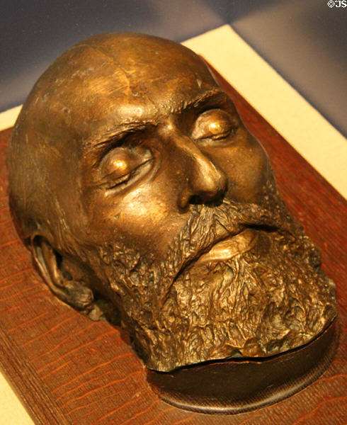 James A. Garfield bronze death mask (c1881) by Augustus Saint-Gaudens at Garfield NHS. Mentor, OH.