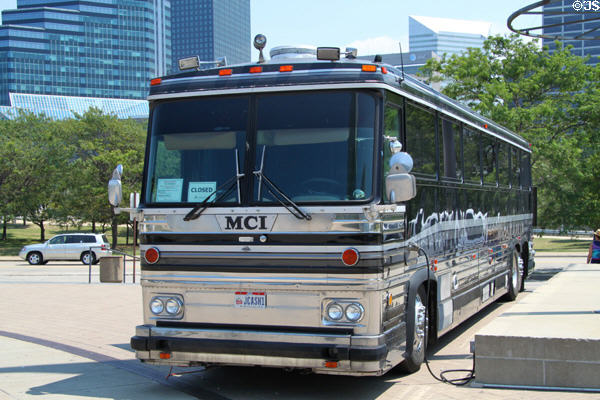 Johnny Cash's touring bus on display at Rock & Roll Hall of Fame. Cleveland, OH.