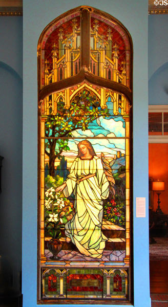 Almira L. White Memorial stained glass window (1914-18) by Tiffany Studios at Cleveland History Center. Cleveland, OH.