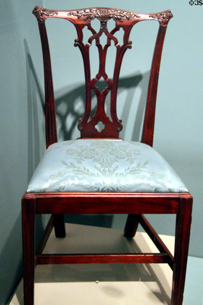 George II mahogany chair (1750-75) which belonged to Commodore Oliver Hazard Perry at Cleveland History Center. Cleveland, OH.