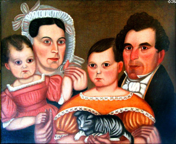 Portrait of Hamilton Utley Family (c1838) by William Lawrence Utley at Cleveland History Center. Cleveland, OH.