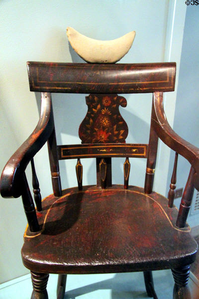 Barber's chair (c1830) at Cleveland History Center. Cleveland, OH.