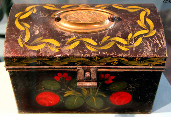 Painted American document box (1830-50) at Cleveland History Center. Cleveland, OH.