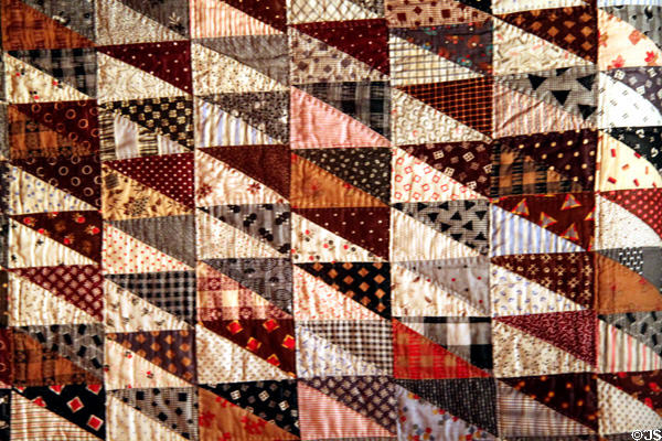 Pieced quilt (1880-99) from Ohio at Cleveland History Center. Cleveland, OH.