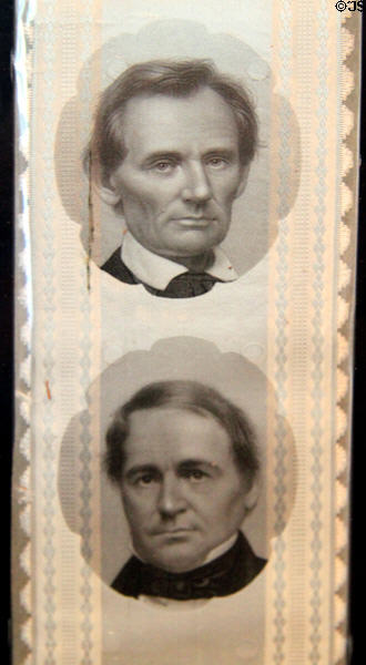Lincoln-Hamlin campaign ribbon (1860) at Cleveland History Center. Cleveland, OH.