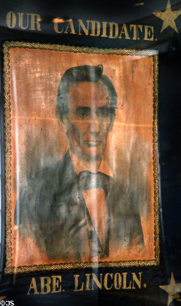 Abe Lincoln campaign banner (1860) from Ohio at Cleveland History Center. Cleveland, OH.
