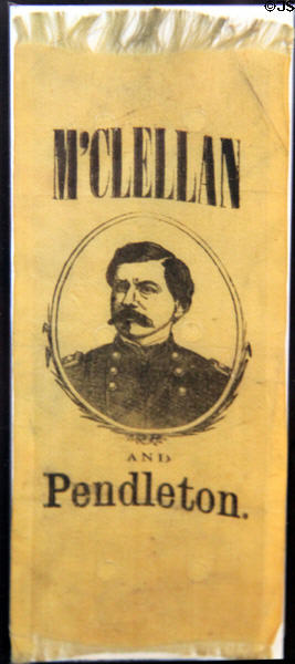 McClellan & Pendleton campaign ribbon (1864) at Cleveland History Center. Cleveland, OH.