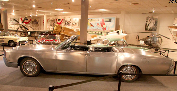 Lincoln Continental 86 Convertible (stainless steel) (1966) at Crawford Auto Aviation Museum of Cleveland History Center. Cleveland, OH.