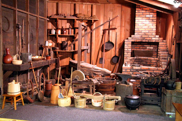 Blacksmith shop display in Cleveland History Center. Cleveland, OH.