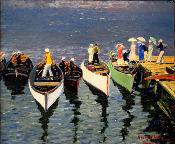 Holiday on the Hudson painting (c1912) by George Luks at Cleveland Museum of Art. Cleveland, OH.