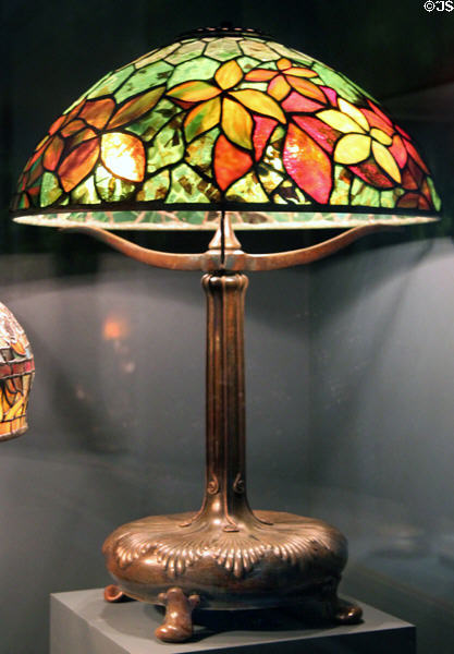 Woodbine Lamp of Favrile glass (c1910) by Tiffany Studios at Cleveland Museum of Art. Cleveland, OH.
