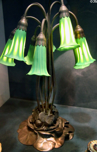 Ten-Light Lily Lamp of Favrile glass (c1910) by Tiffany Studios at Cleveland Museum of Art. Cleveland, OH.