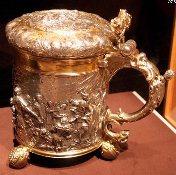 German silver tankard (c1680) by Andreas Brachfeldt at Cleveland Museum of Art. Cleveland, OH.