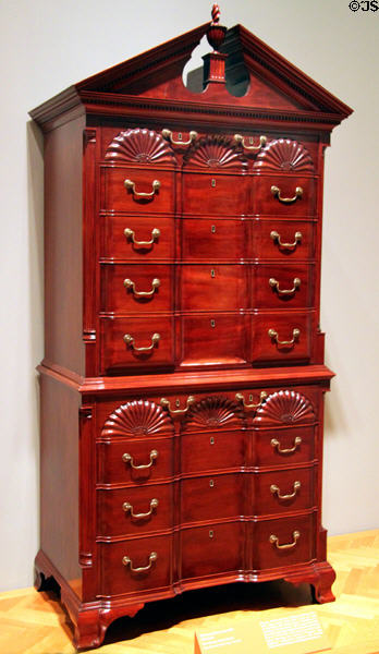 Mahogany chest-on-chest (c1800) from Providence, RI at Cleveland Museum of Art. Cleveland, OH.