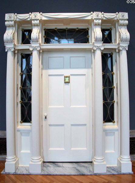 Doorway from Isaac Gillet House (1821) from Painesville, OH by architect Jonathan Goldsmith at Cleveland Museum of Art. Cleveland, OH.