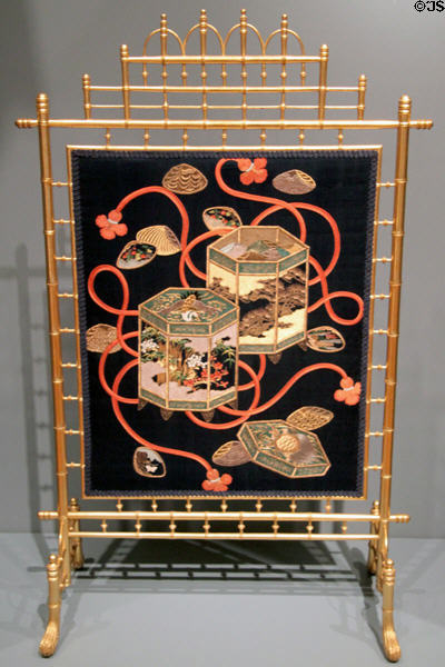 Firescreen with oriental design (1870-80) attrib. to Alexandre-Georges Fourdinois of Paris at Cleveland Museum of Art. Cleveland, OH.