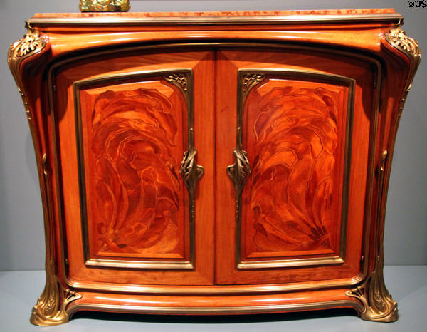 Marquetry cabinet with metal mounts (c1910) by Louis Majorelle of France at Cleveland Museum of Art. Cleveland, OH.