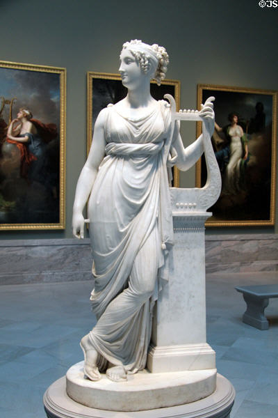 Marble statue of Terpsichore, Muse of Choral Song & Dance (1816) by Antonio Canova at Cleveland Museum of Art. Cleveland, OH.