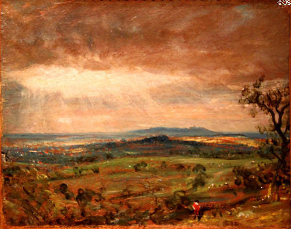 Hampstead Heath, Looking Toward Harrow (c1821) by John Constable at Cleveland Museum of Art. Cleveland, OH.