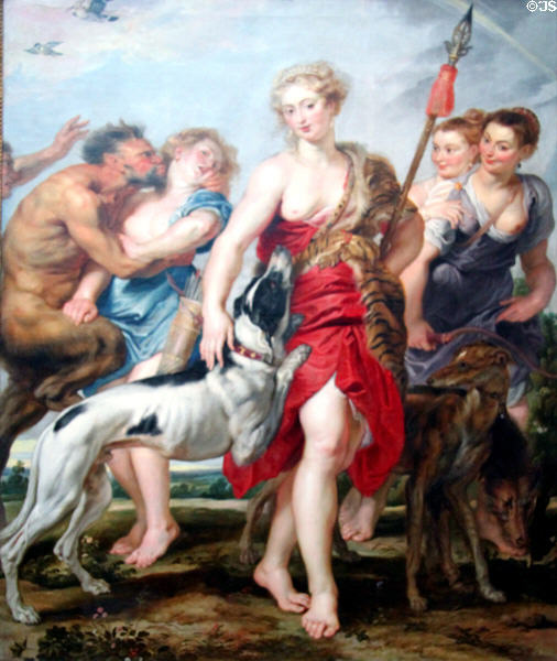Diana & Her Nymphs Departing for the Hunt (c1615) by Peter Paul Rubens at Cleveland Museum of Art. Cleveland, OH.