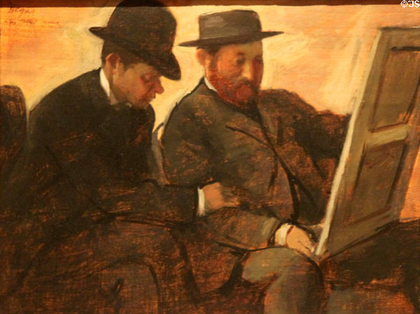 Paul Lafond & Alphonse Cherfils Examining a Painting (c1878-80) by Edgar Degas at Cleveland Museum of Art. Cleveland, OH.