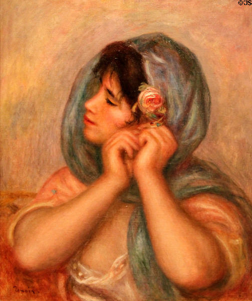 Young Woman Arranging her Earring (1905) by Pierre-Auguste Renoir at Cleveland Museum of Art. Cleveland, OH.