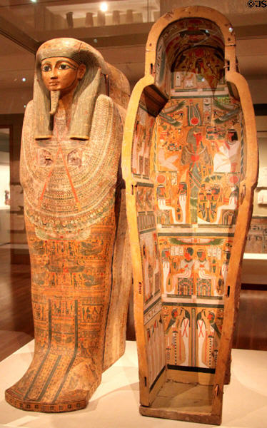 Coffin of Bakenmut (976-889 BCE) Egyptian New Kingdom, Dynasty 21-22 from Thebes at Cleveland Museum of Art. Cleveland, OH.