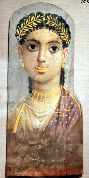 Funerary Portrait of Young Girl (c25-37) from Roman Egypt at Cleveland Museum of Art. Cleveland, OH.