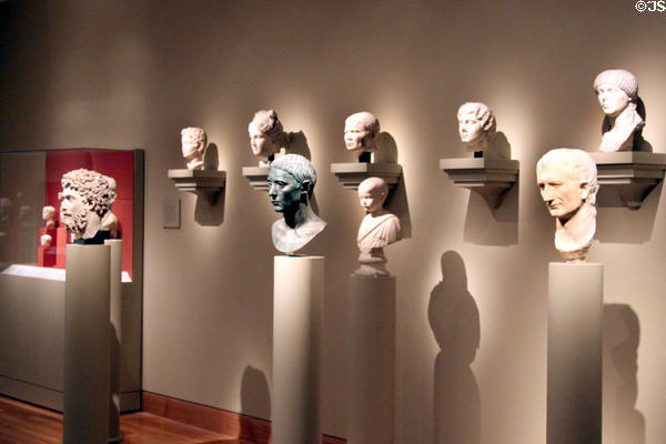Collection of Roman portrait heads at Cleveland Museum of Art. Cleveland, OH.