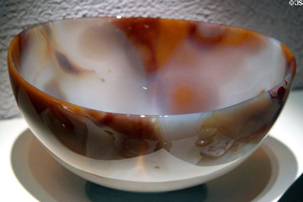 Agate bowl carved in Germany at Cleveland Museum of Natural History. Cleveland, OH.