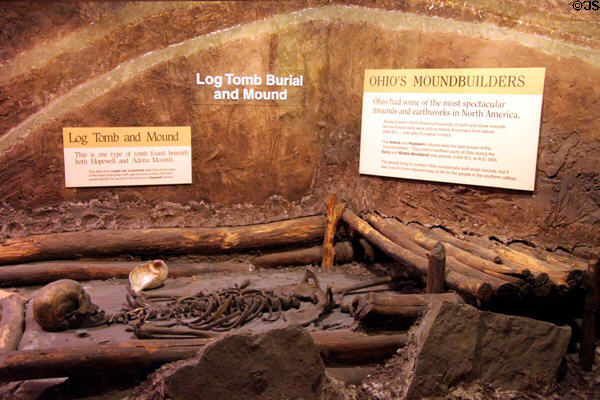 Ohio mound builders tomb of Adena & Hopewell cultures at Cleveland Museum of Natural History. Cleveland, OH.