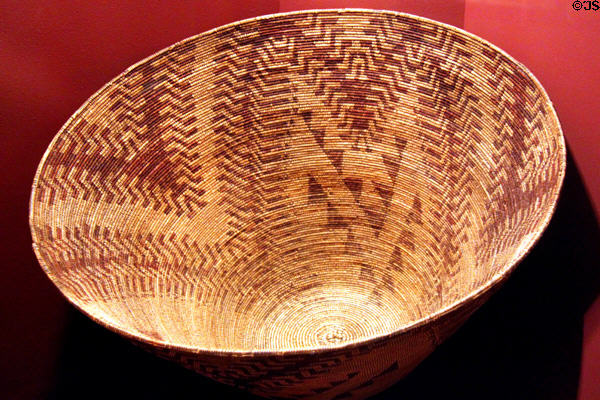 Maidu flaring feastbowl basket (c1880s) from Northern California at Cleveland Museum of Natural History. Cleveland, OH.