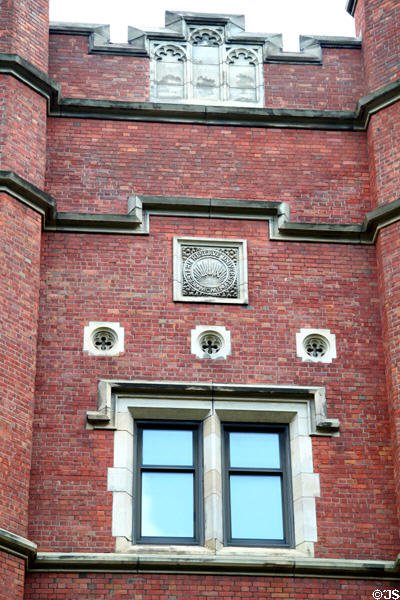 Facade decorations of Haydn Hall (1902) at Case Western Reserve University. Cleveland, OH.